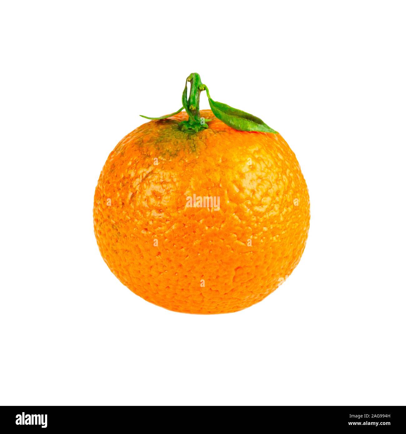 tangerine mandarin orange single fruit isolated on white Stock Photo