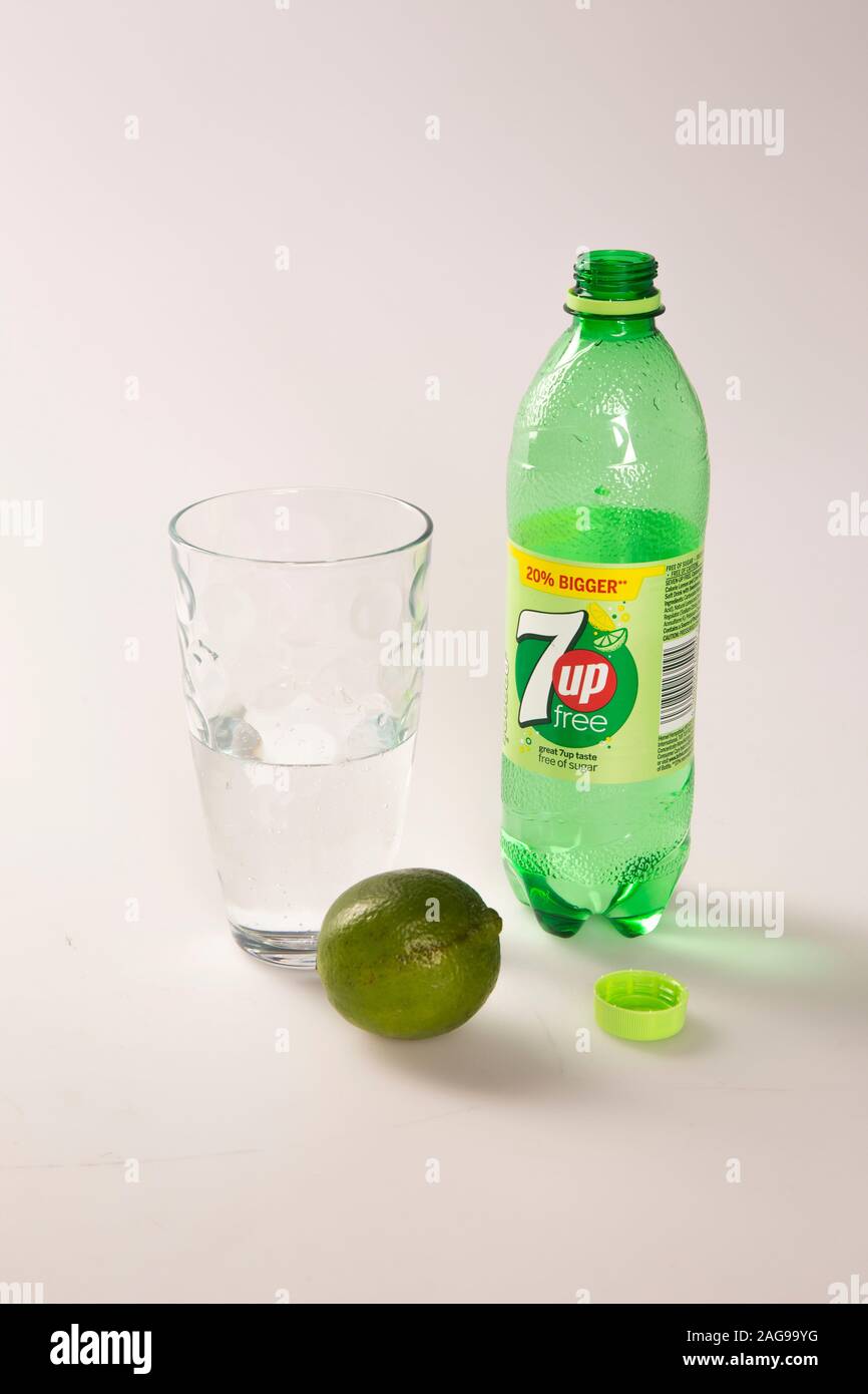 7up getting poured Stock Photo