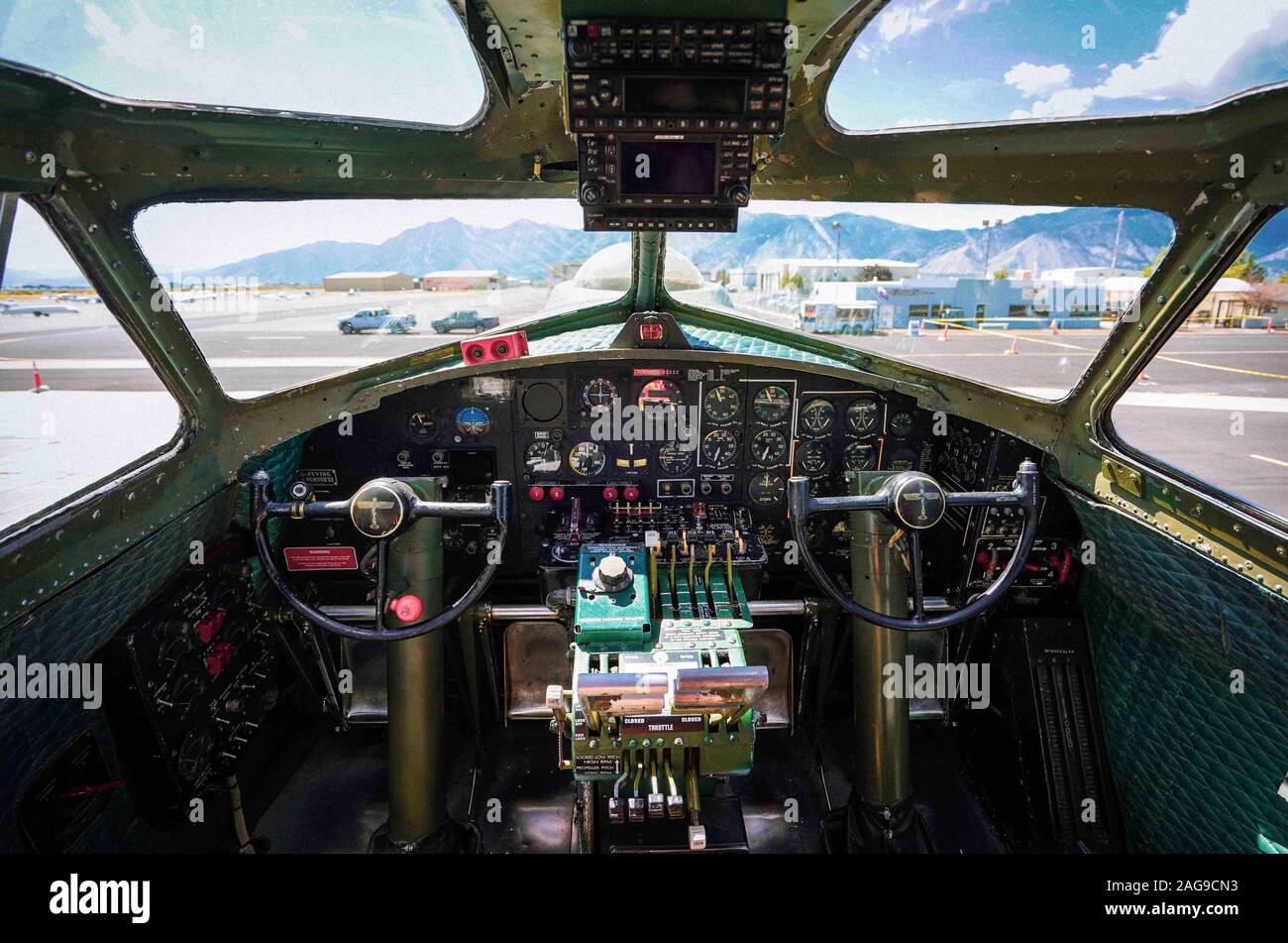 Interior of a B-17 bomber plane from WWII in an airport Stock Photo - Alamy