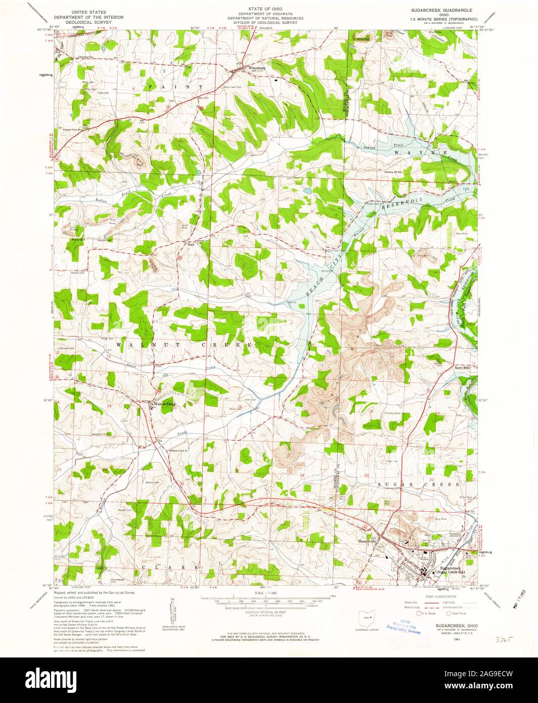 Sugar Creek Ohio Map Sugarcreek, Ohio, Map 1961, 1:24000, United States Of America By Timeless  Maps, Data U.s. Geological Survey Stock Photo - Alamy