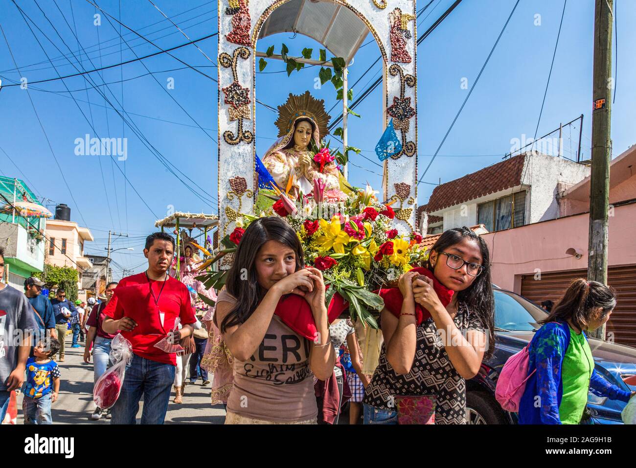 Mexico Federal District Mexico City Xochimilco Xaltocán Fair of the Virgin of Sorrows Stock Photo
