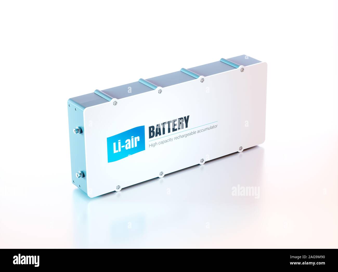 Lithium air electric vehicle battery. 3d rendering. Stock Photo