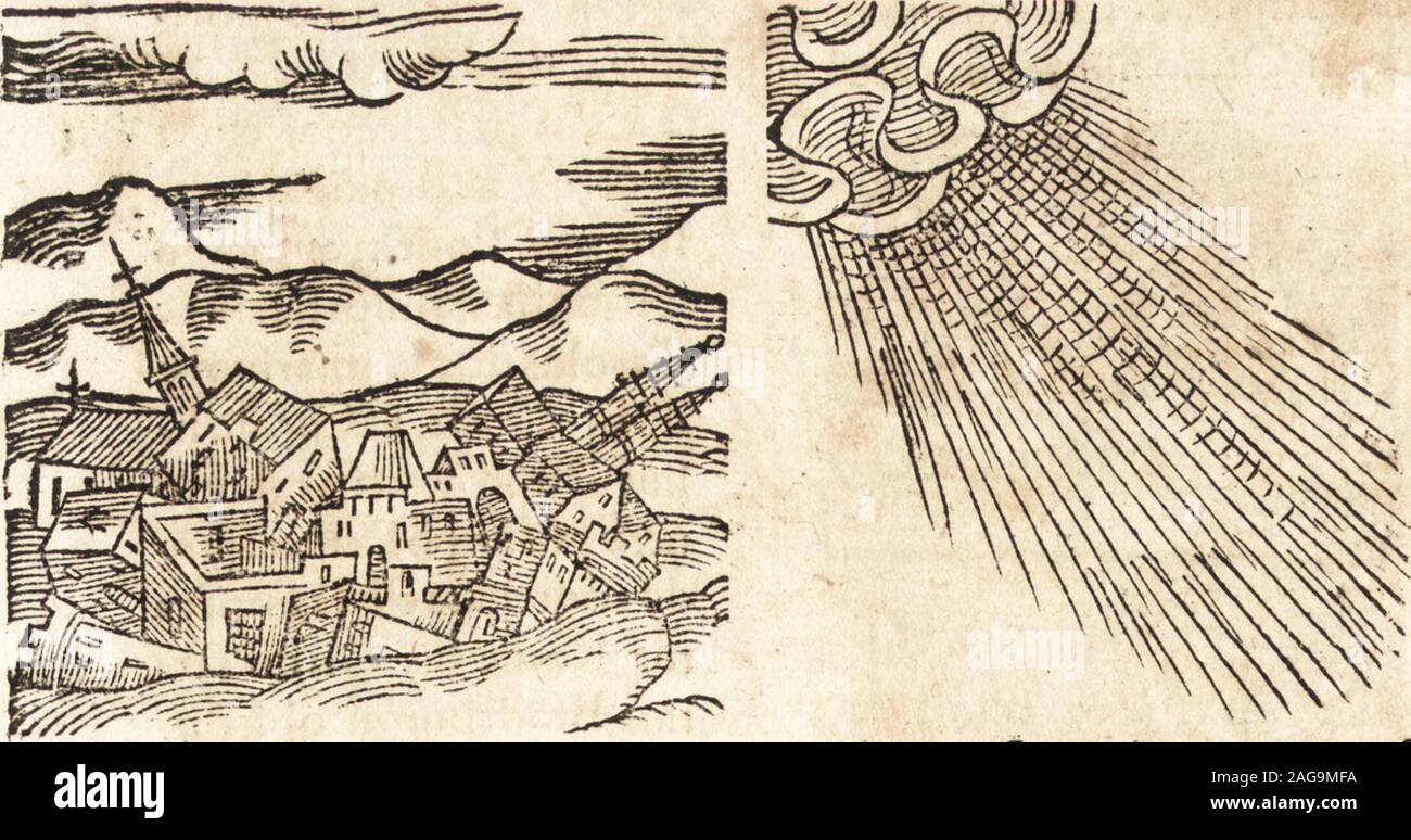 . Prodigiorvm ac ostentorvm chronicon : quae praeter naturae ordinem, motum, et operationem, et in svperioribus & his inferioribus mundi regionibus, ab exordio mundi usque ad haec nostra tempora, acciderunt .... fplcdore no modo cj in agris erat, fed ej in teclis etia irrupto quafif ulmine ferirent.Qua cceli fciffura fenfim euancfcete infcerim uifacftfigura quafi fapetis, capite^decrefcetecu carruleis pedibus. mim. & oftentis. ^9 AnnoDa. Anno proximo Crefces Patritius Romanus Gregorium 5.nationeSaxonemcofanguineum imperatoris a papatueicrit,&largitapecunia diuerfis loannem epifcopum Piacentinu Stock Photo