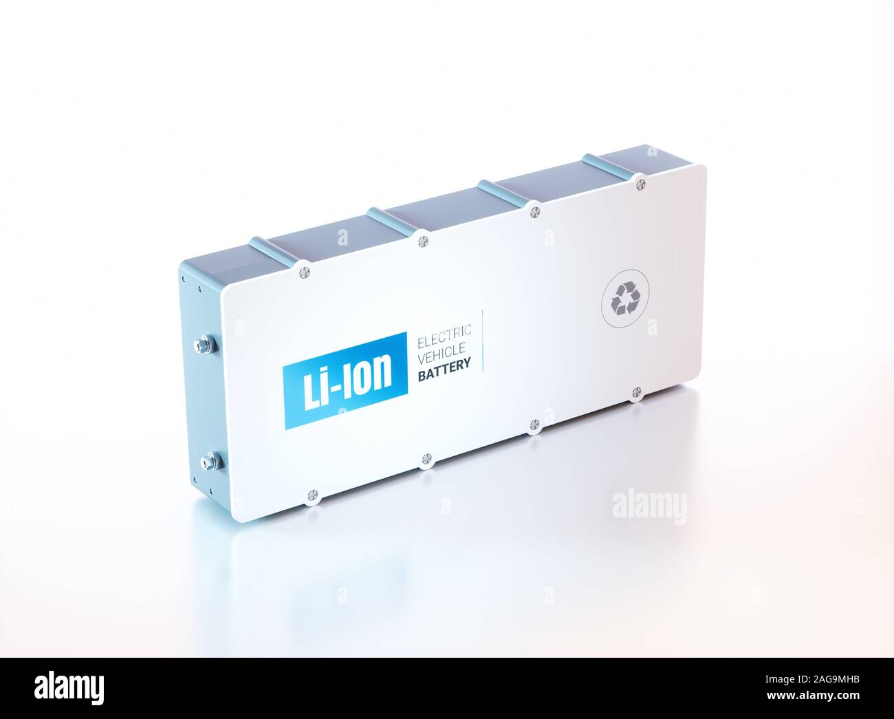 Li-Ion electric vehicle battery. 3d rendering. Stock Photo