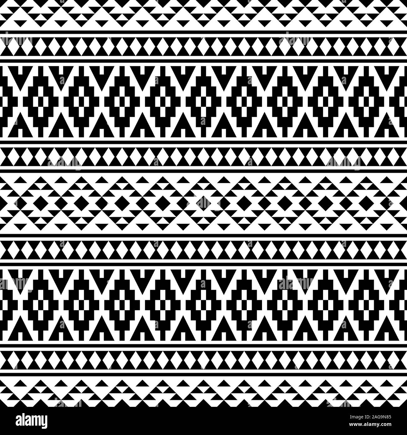 Seamless Ethnic Pattern Illustration vector with tribal design in black ...