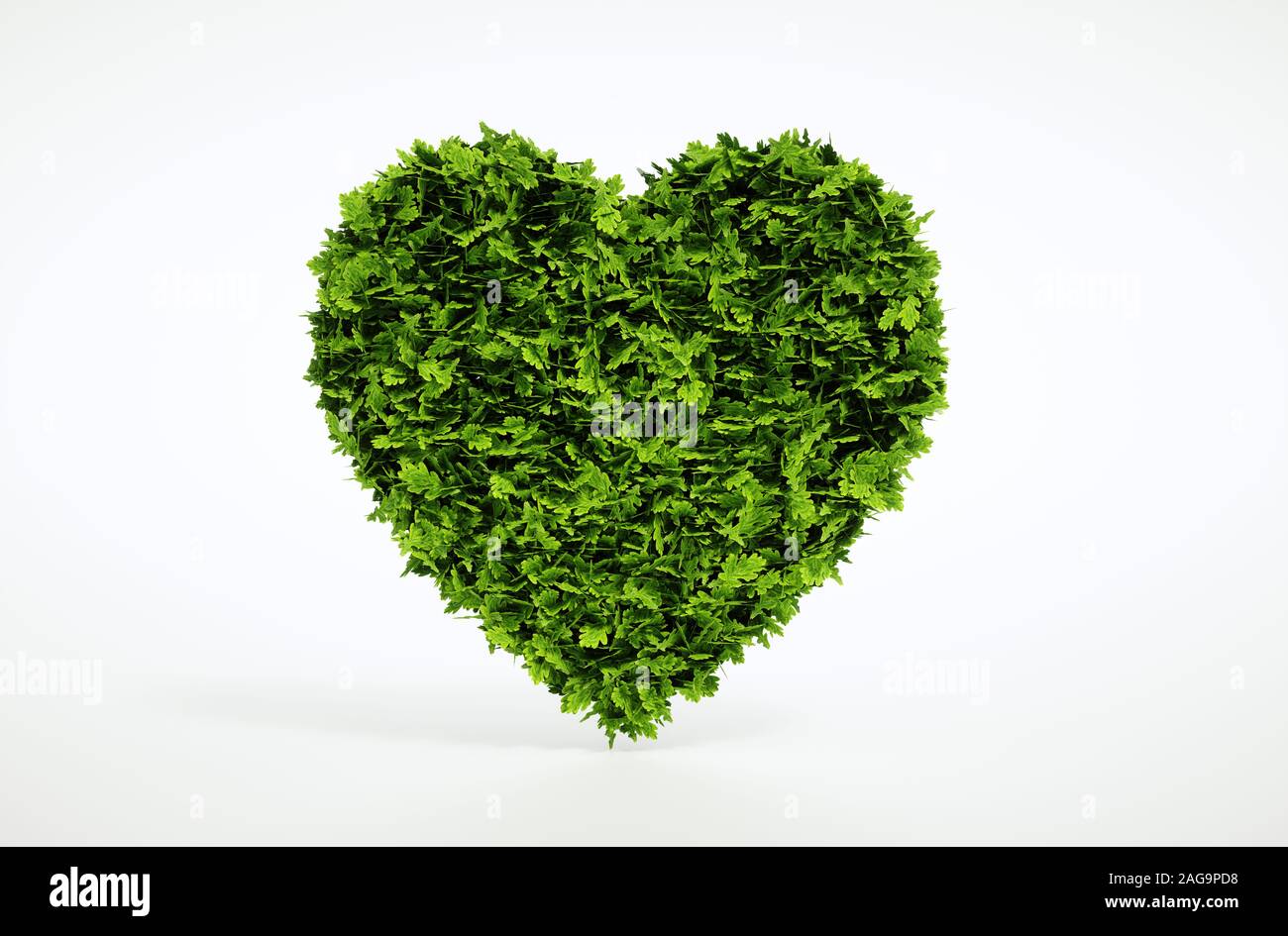 Green heart isolated on white background. 3d illustration Stock Photo ...