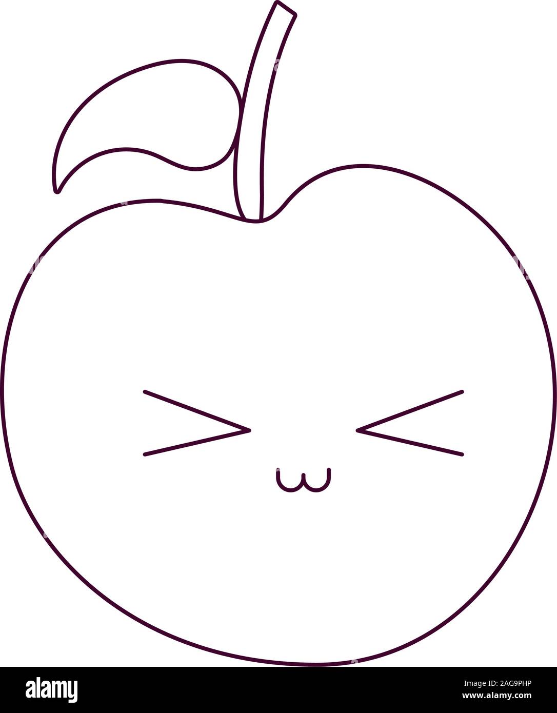 apple cartoon design, Kawaii expression cute character funny and ...