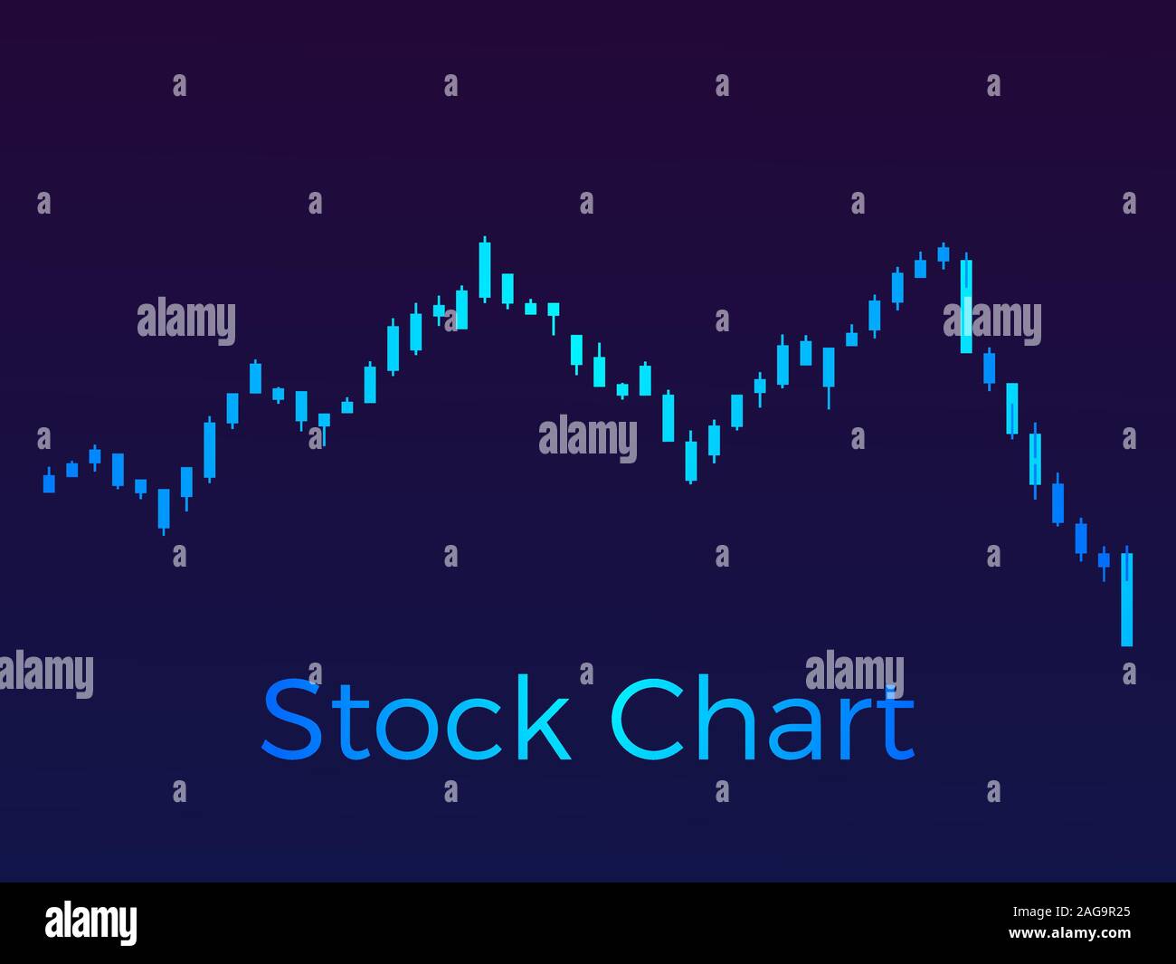 Stock chart, stock market trading. Schedule of rise and fall in prices. Vector illustration Stock Vector