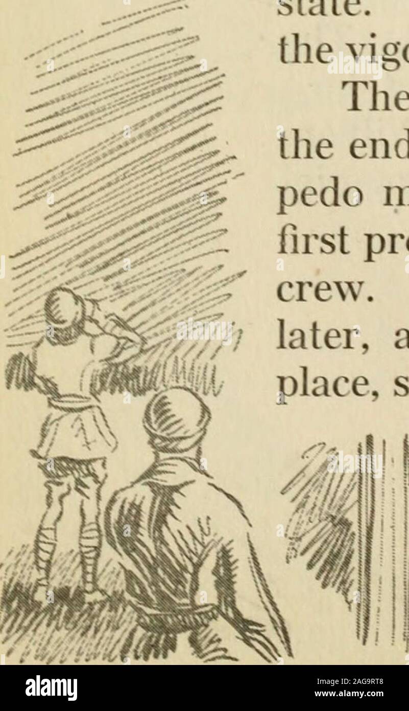 . A story of the war and family war service record, 1914-1919. CHAPTER THIRTEEN.America Enters War. President Wilson dispatched a note to the Ger-man government May 13, 1915, demanding repara-tion for the lawless taking of the lives of Americancitizens who were passengers on the Lusitania andassurance that no such act would be committed inthe future. The German answer was evasive, at-tempting to justify the torpedoing by claiming thatthe Lusitania was carrying munitions of war to beused against Germany and hence was outside theprotection due a passenger ship. This claim wasfounded on aftidavit Stock Photo