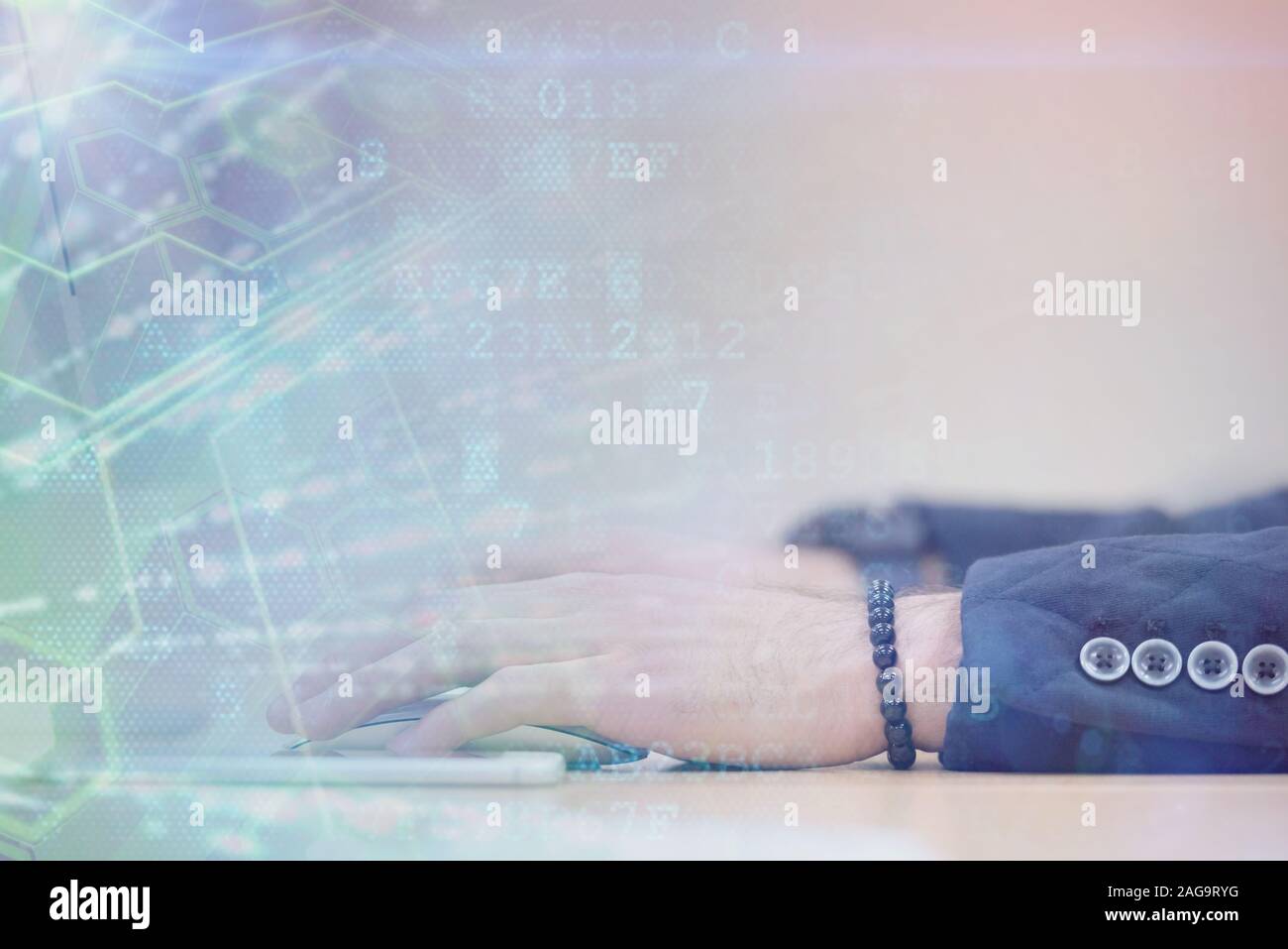 Programmer working in a software development and coding technologies. Website design.Technology concept. Stock Photo