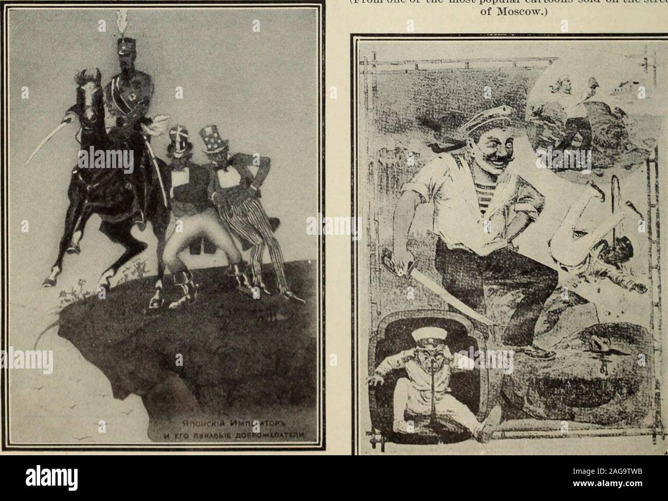 Russian-spanking Review of reviews and world's work. COSSACK SPANKING THE MIKADO. (From one  of the most popular cartoons sold on the streetsof Moscow.). THE MIKADO AND  HIS TIMCKV Fll I KN US, .!