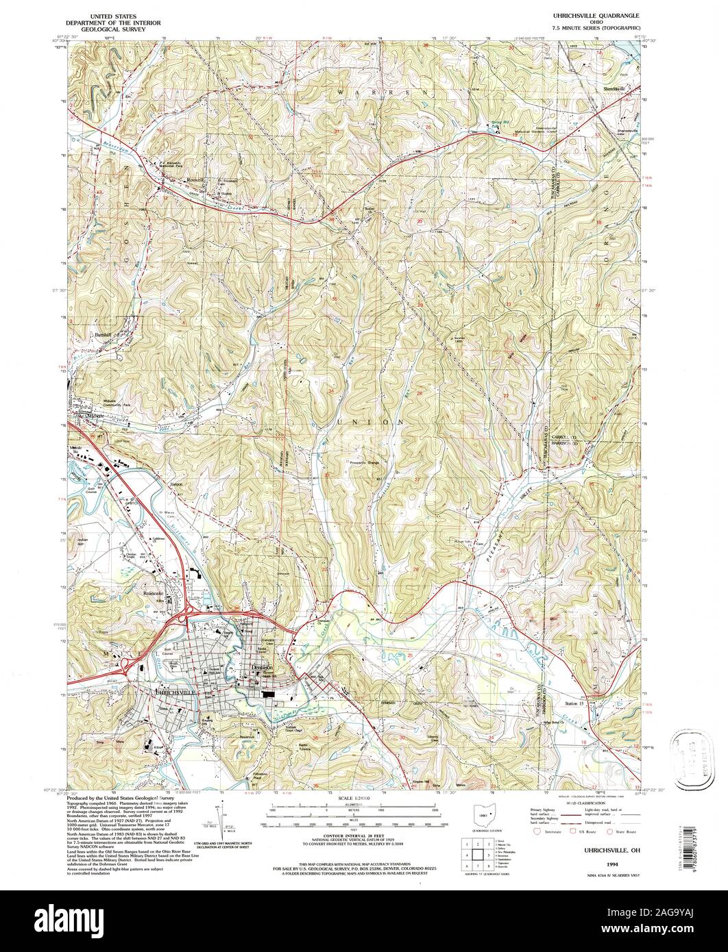 Map of uhrichsville ohio hires stock photography and images Alamy