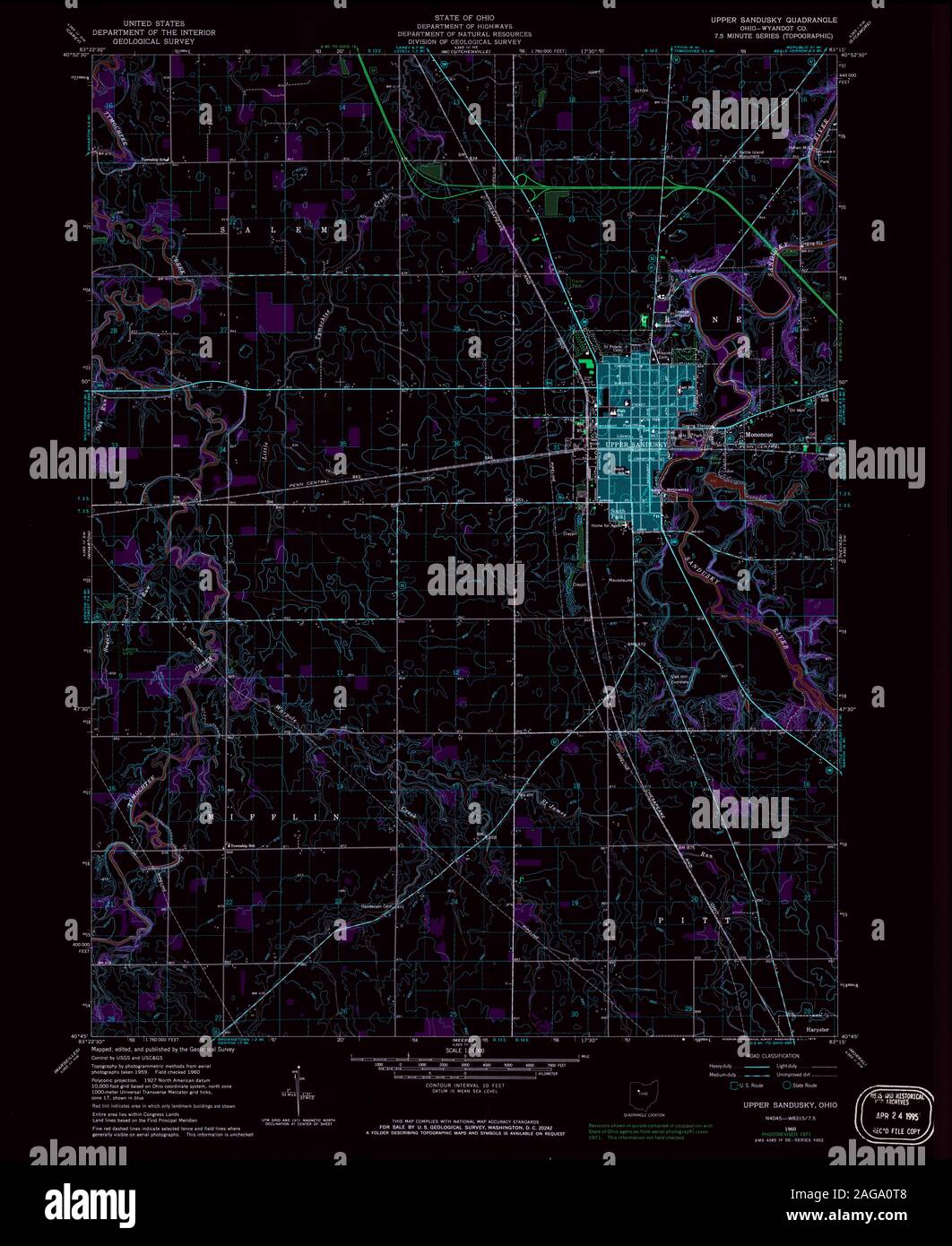 Map of upper sandusky hires stock photography and images Alamy