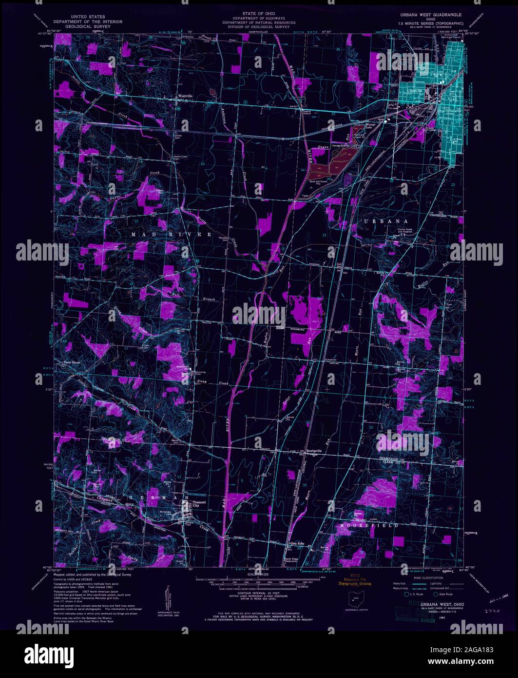 Map of urbana ohio hi-res stock photography and images - Alamy