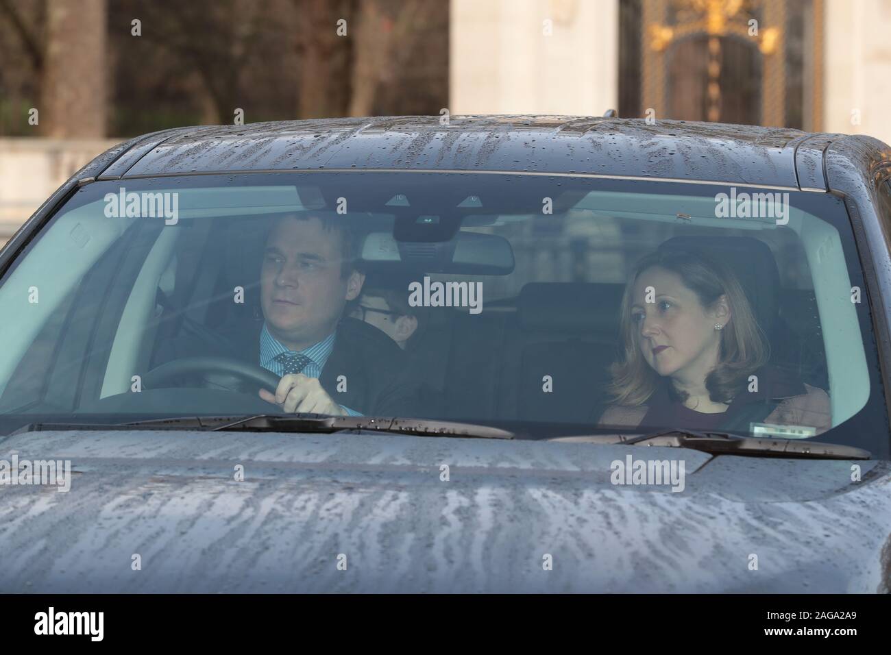 The Earl and Countess of Ulster arriving for the Queen's Christmas lunch at Buckingham Palace, London. Stock Photo