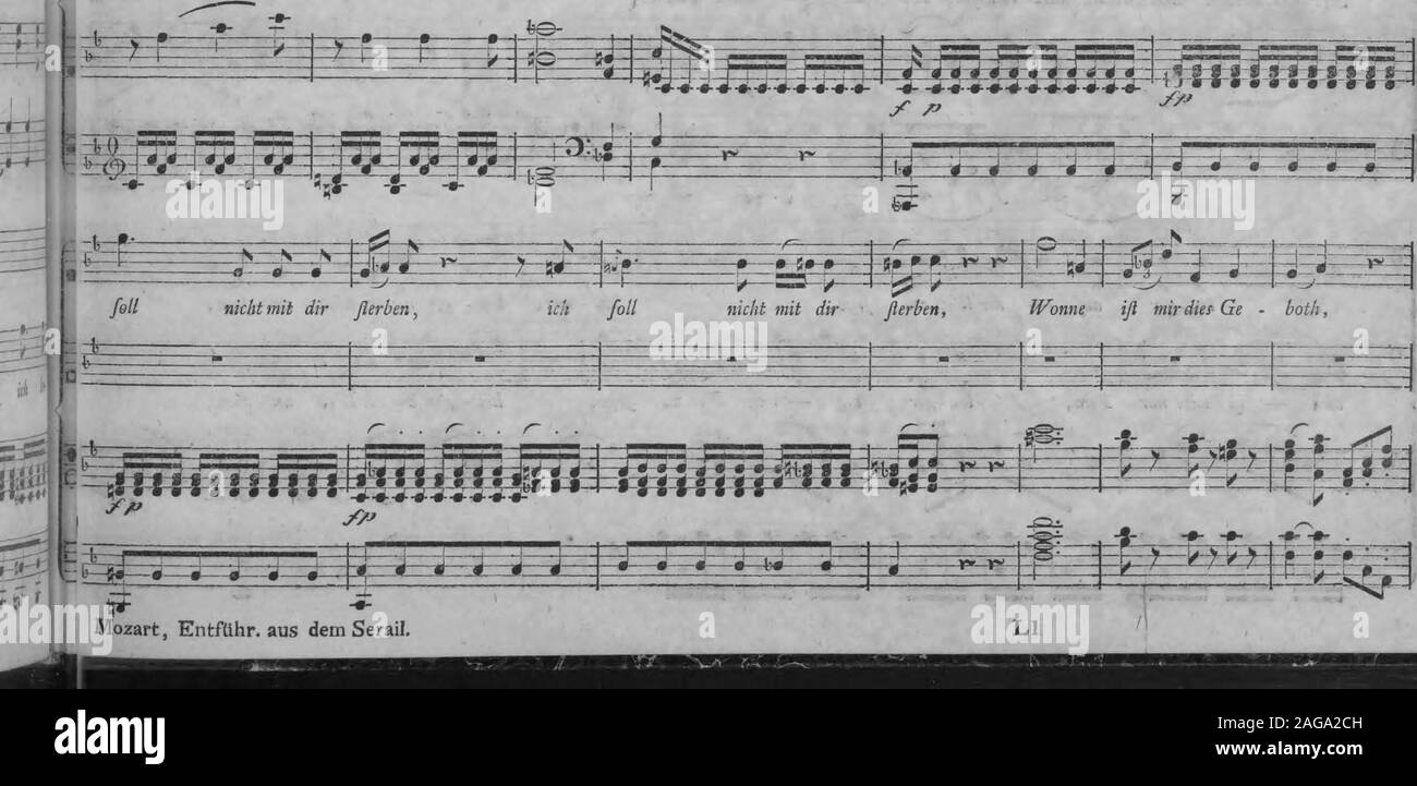 . Die Entfuhrung aus dem Serail : ein komisches Singspiel in drey Aufzugen (1796). derben, ich, ich und ich foll nicht mit dir fler-ben,. Mozart, Entführ, aus dem Serail. Stock Photo