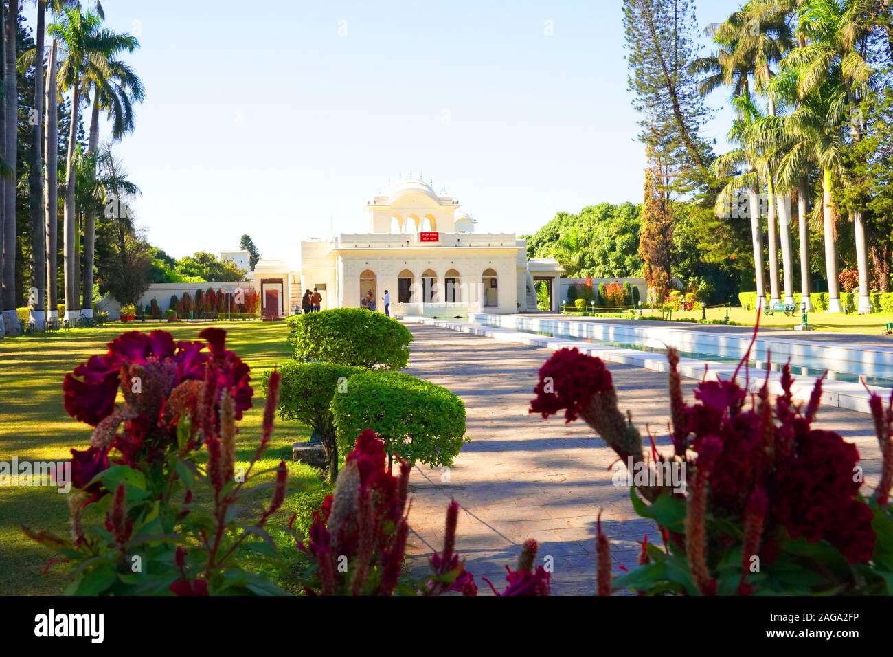 Panchkula, Haryana / India - December 03 2019: Yadavindra Gardens, also known as Pinjore Gardens Stock Photo