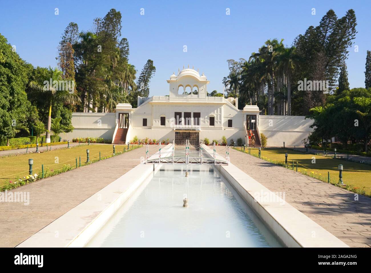Panchkula, Haryana / India - December 03 2019: Yadavindra Gardens, also known as Pinjore Gardens Stock Photo