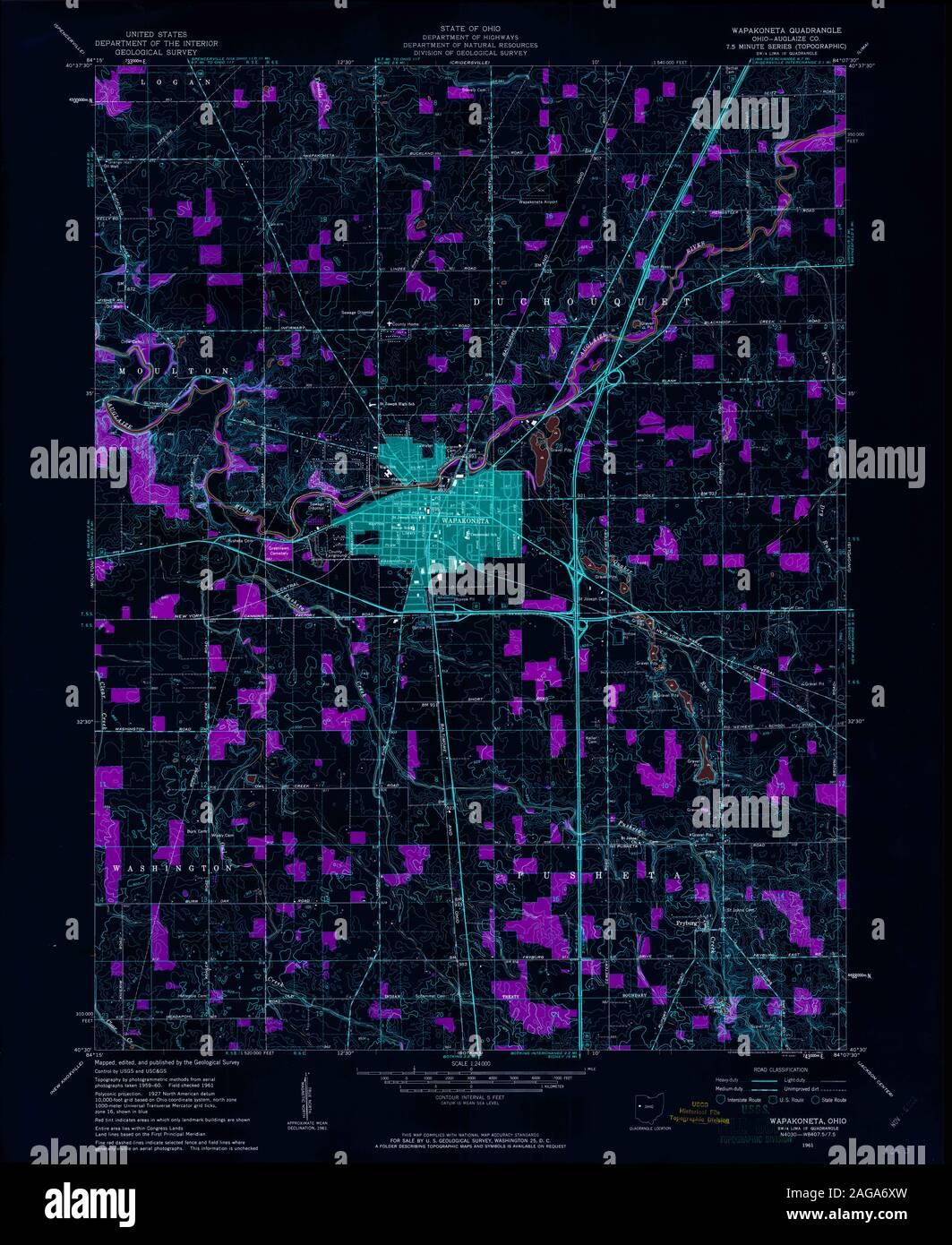 Map of wapakoneta hi-res stock photography and images - Alamy