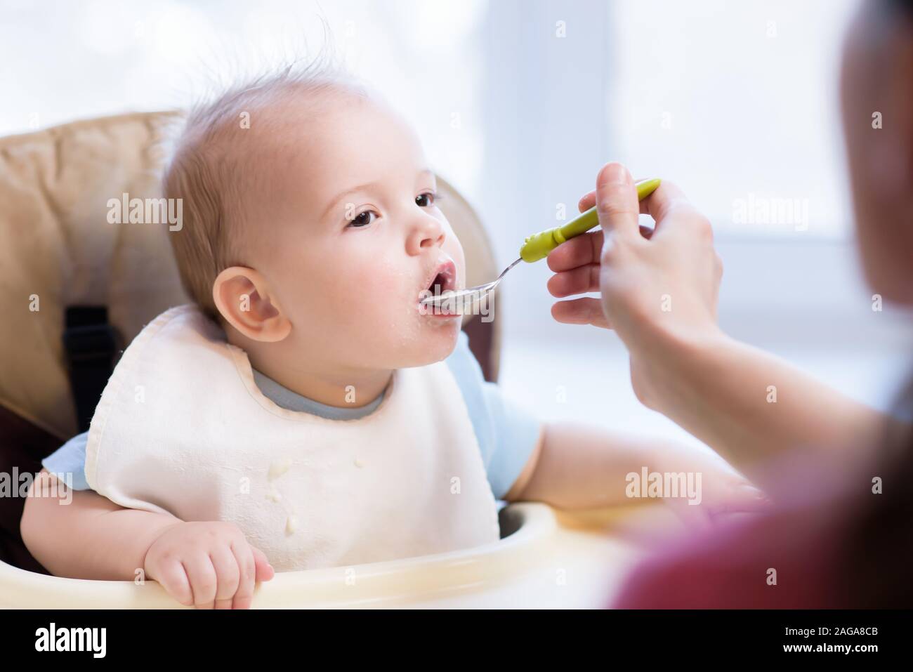 baby eating from spoon