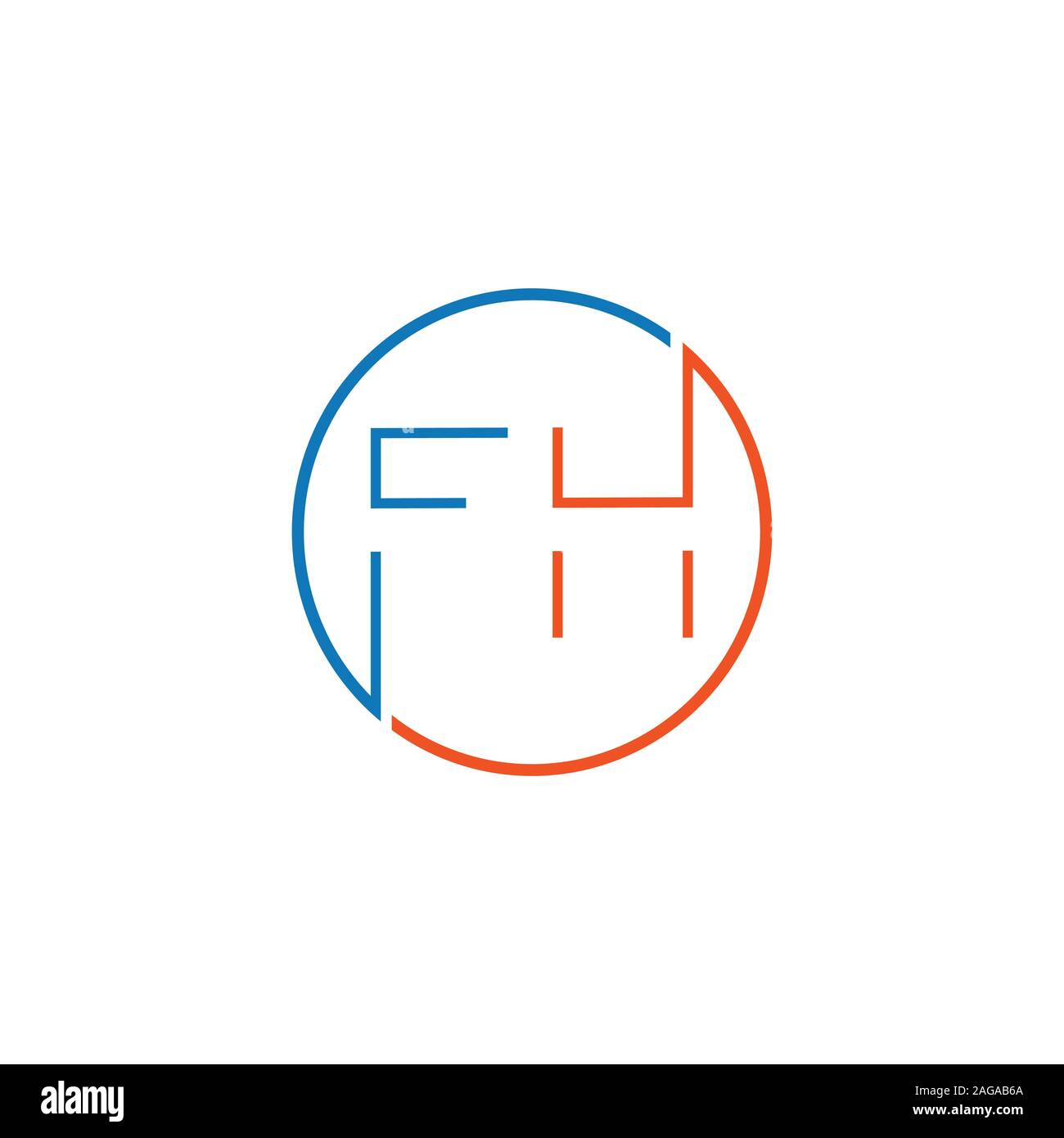 Initial letter fh or hf logo vector design template Stock Vector