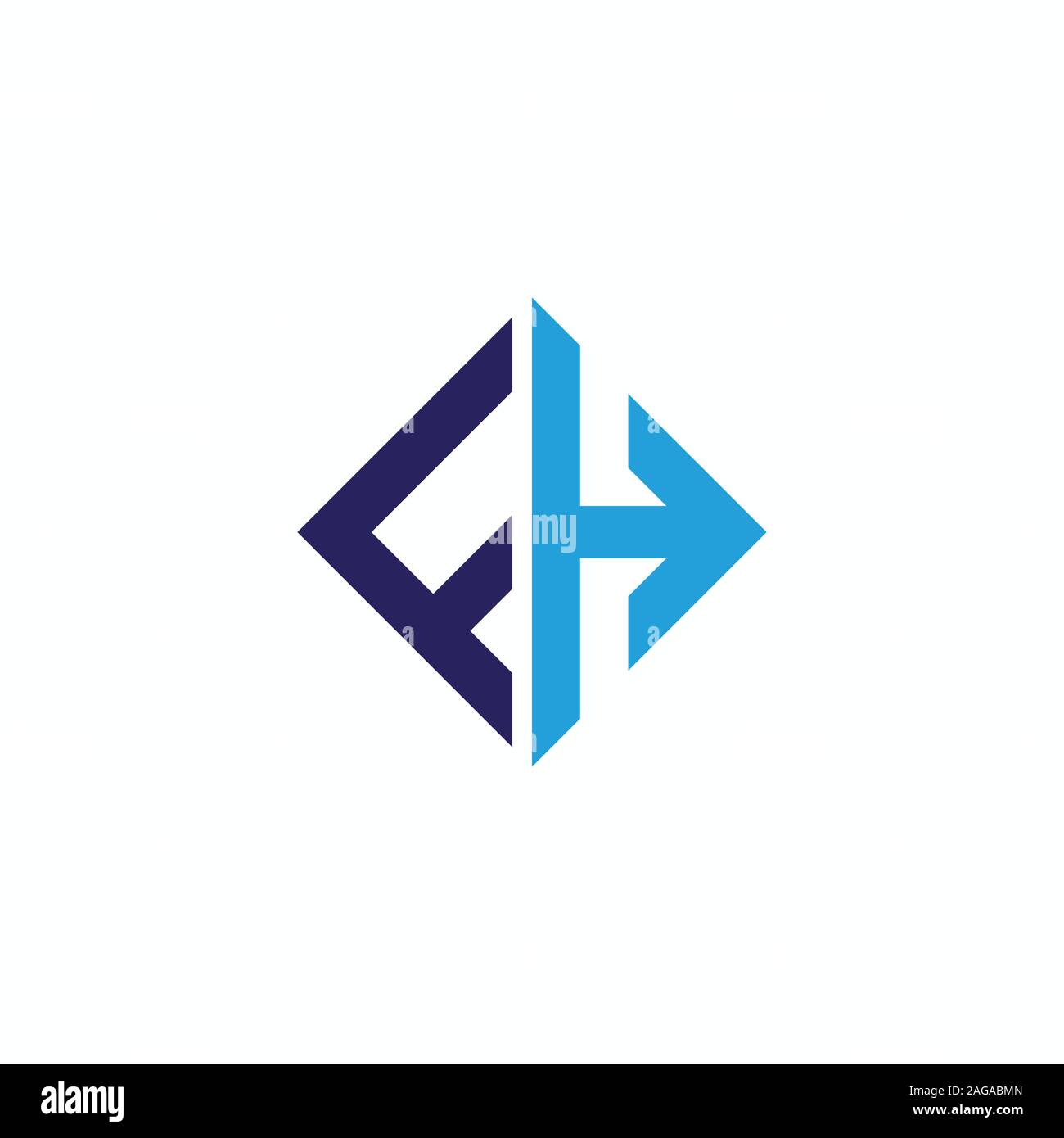 Initial letter fh or hf logo vector design template Stock Vector Image ...