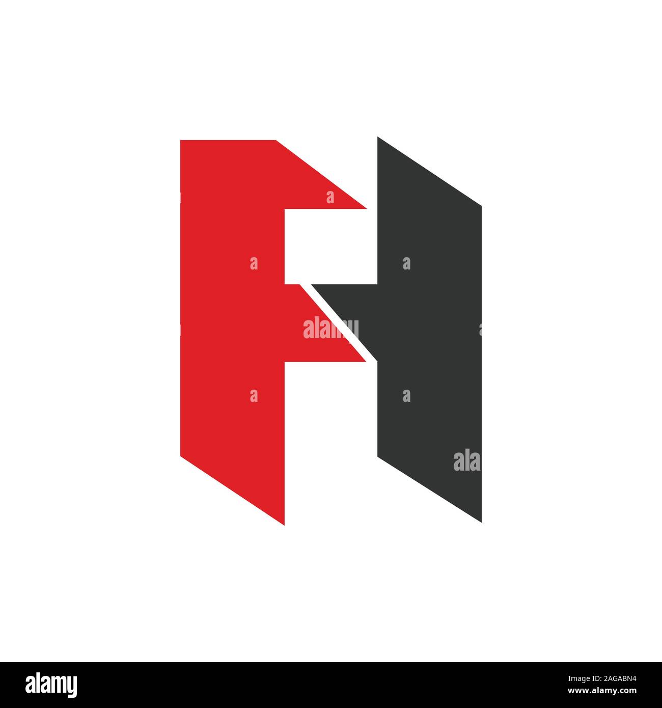 Initial letter fh or hf logo vector design template Stock Vector Image ...