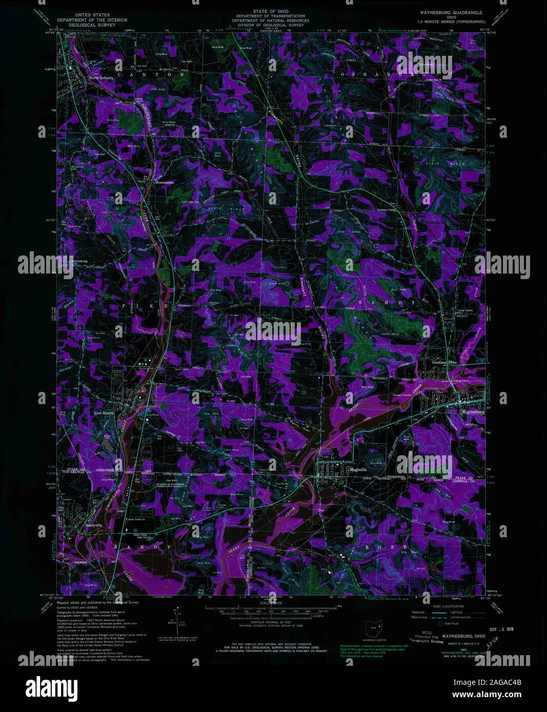 Map of waynesburg hi-res stock photography and images - Alamy