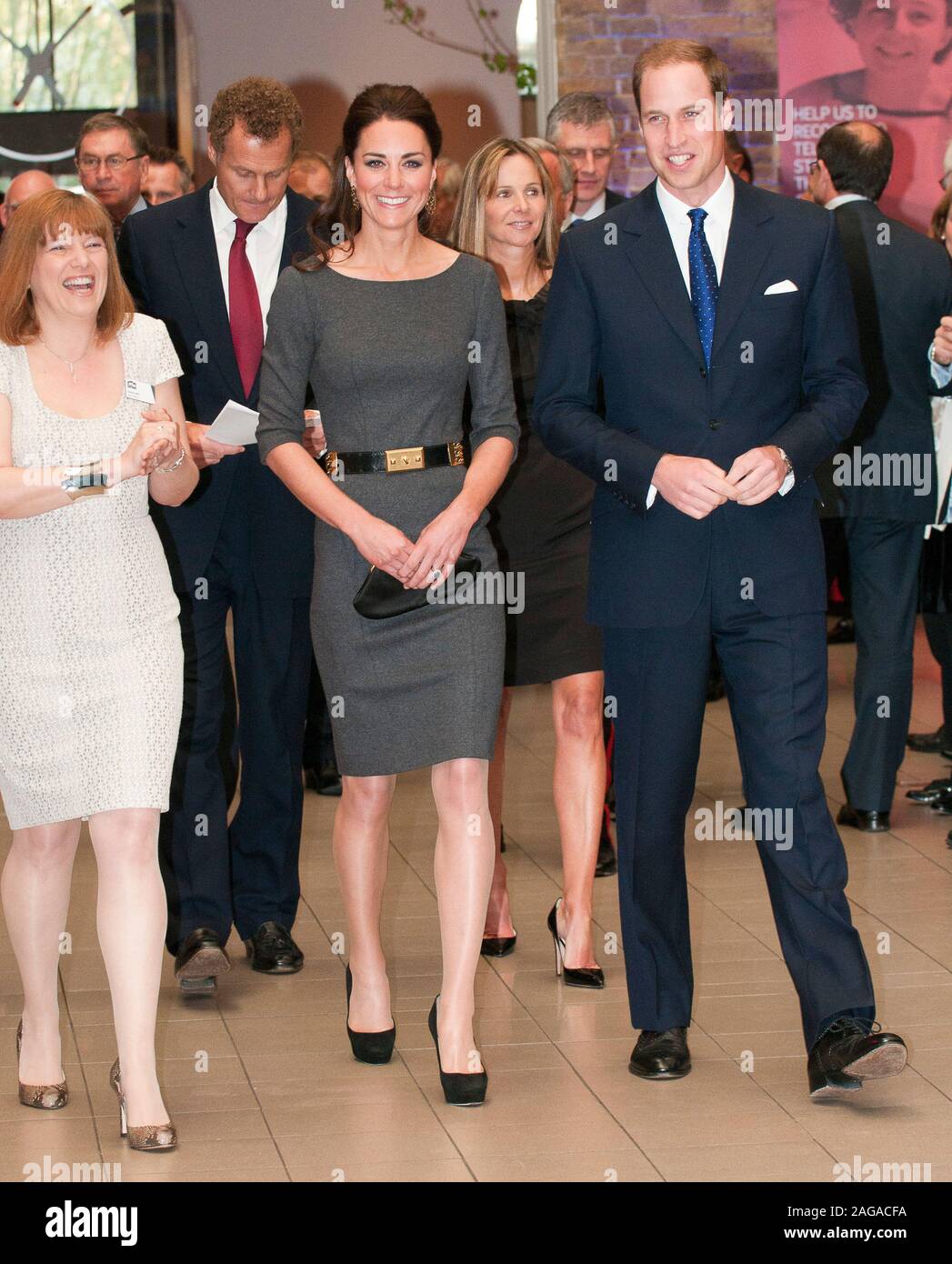 The Duke and Duchess of Cambridge attending a fund raising function at the Imperial War museum in London, with Viscount Rothermere chairman of the IWM Foundation and his wife Claudia, Viscountess Rothermere. Stock Photo