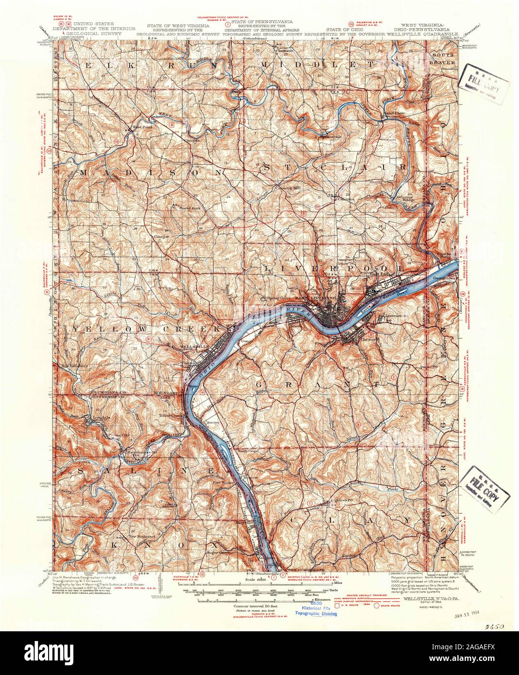 Map of wellsville ohio Cut Out Stock Images & Pictures Alamy