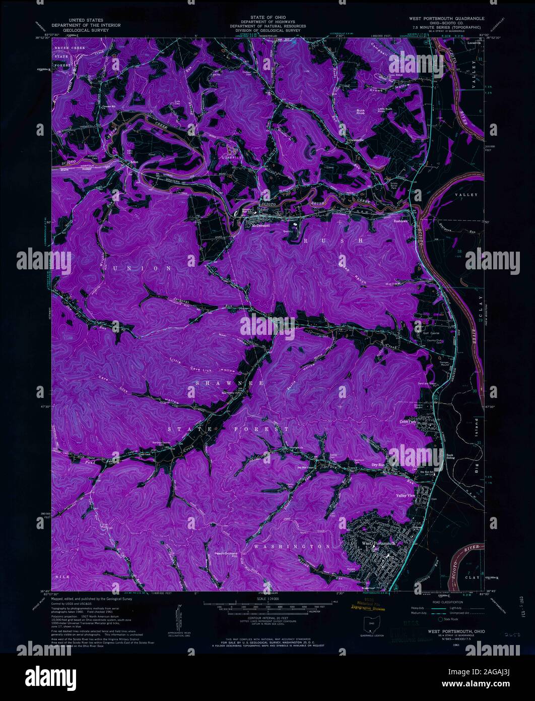 Portsmouth ohio map hires stock photography and images Alamy