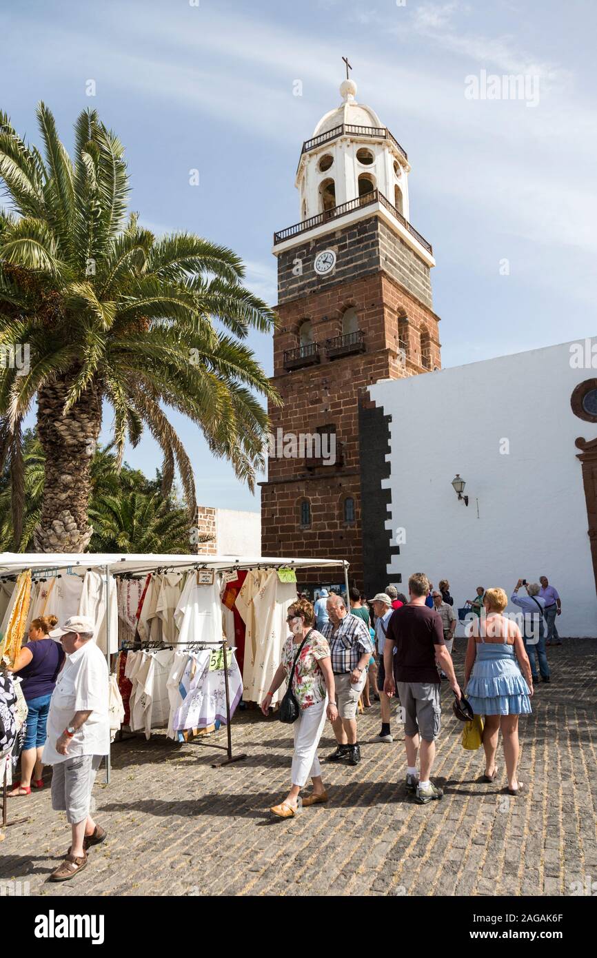 Open air market, Teguise, Lanzarote, Canary Islands, Spain Stock Photo