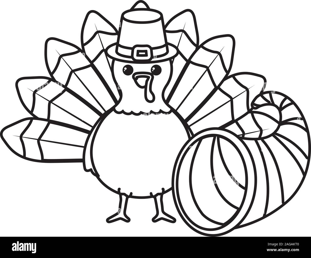 Turkey of thanksgiving day design, Autumn season holiday greeting and
