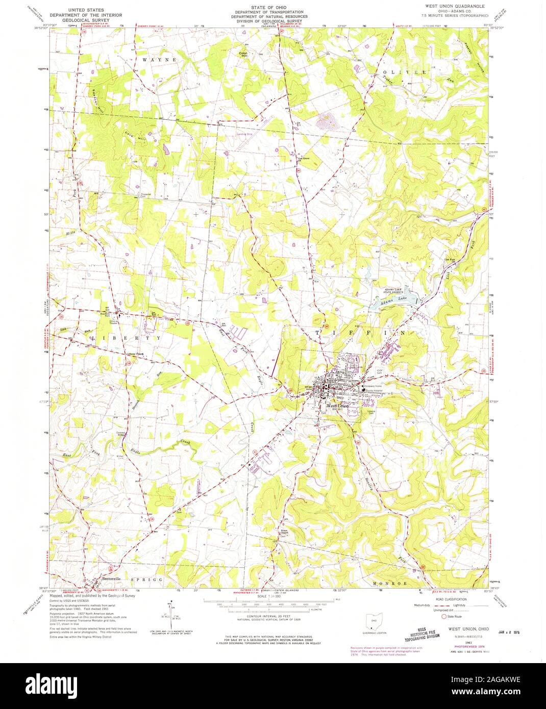 Map of west union ohio Cut Out Stock Images & Pictures Alamy