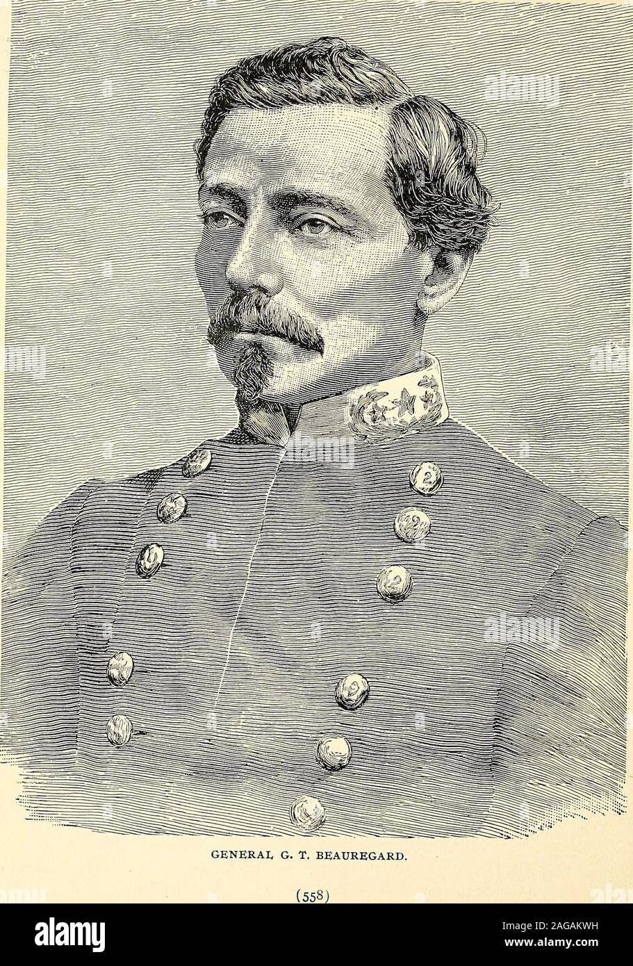 . Gen. Robert Edward Lee; soldier, citizen, and Christian patriot. GENERAL G. T. BEAUREGARD. General Beauregard was born near New Orleans, May aSth, 1818.His father was James Toutant Beauregard, and his mother MarieToutant de Reggio, a lady of Italian descent. His baptismal namewas Gustave Pierre Toutant. Having passed his youth in the parishof his birth and having developed while a lad a decided inclinationfor military affairs, he secured an appointment to West Point, andwas graduated second in the class of 38. Hardee and Sibley, whobecame Confederate generals, and McDowell, Granger, Berry an Stock Photo