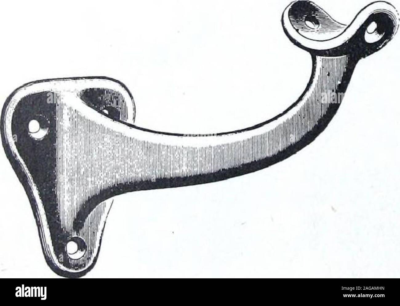 . Illustrated Catalogue of Locks and Builders Hardware. 4 in. Round Bar ?-cr; No. 358No. 558-No. 658- WARDROBE HOOKS Cast Iron, Water Tumbled, Japanned Finish.Cast Iron, Water Tumbled, Amber Bronze FinishCast Iron, Water Tumbled, Plated Finishes. Packed One Dozen in a box. HAT PINS No. 357—Cast Iron, Water Tumbled, Japanned Finish.No. 557—Cast Iron, Water Tumbled, Amber Bronze Finish.No. 657—Cast Iron, Water Tumbled, Plated Finishes. Packed One Dozen in a box.. POLE BRACKETS For IK in. Round Bar. Projection from underside of base to centre of bar, 4&gt;^ in. No. 3557—Cast Iron, Water Tumbled, Stock Photo