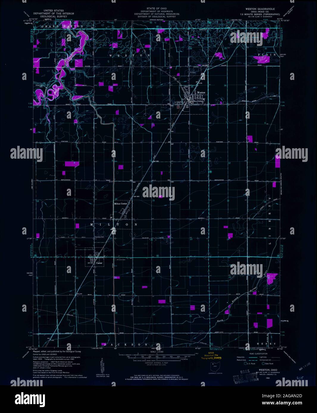 Map of weston ohio hires stock photography and images Alamy