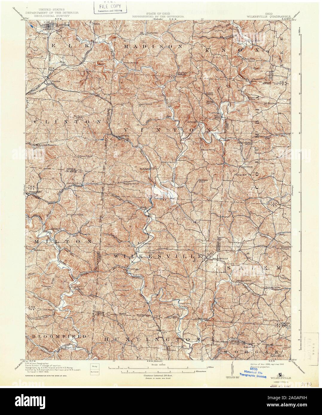 Map of wilkesville hires stock photography and images Alamy