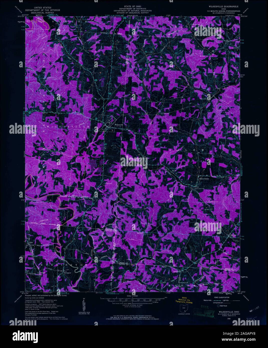 Map of wilkesville hires stock photography and images Alamy