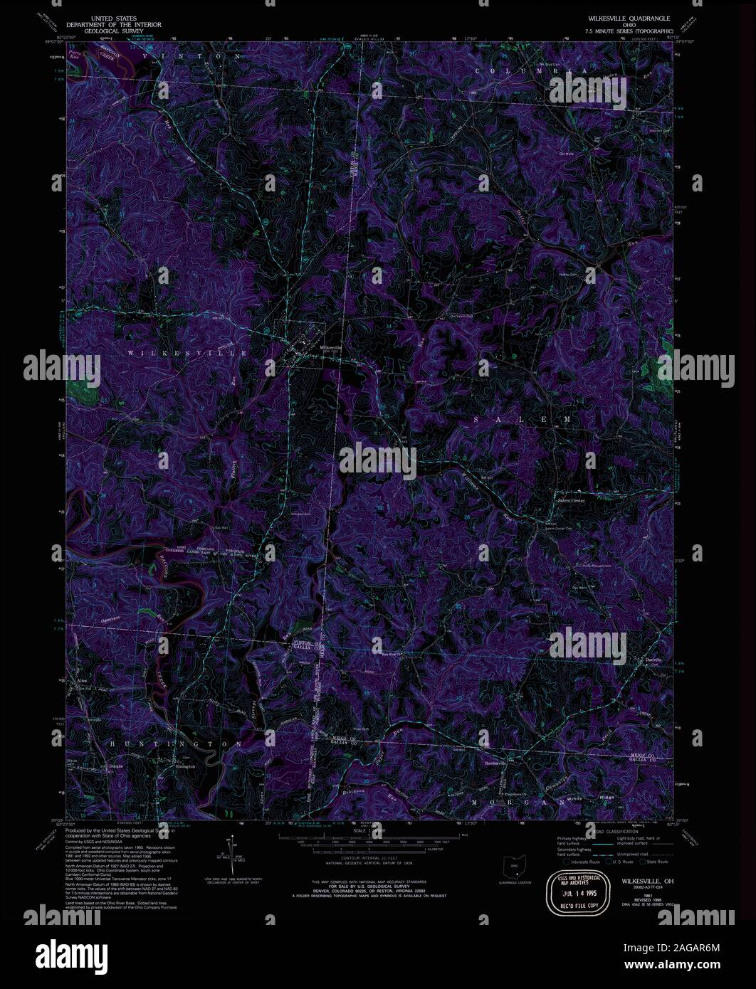 Map of wilkesville hires stock photography and images Alamy