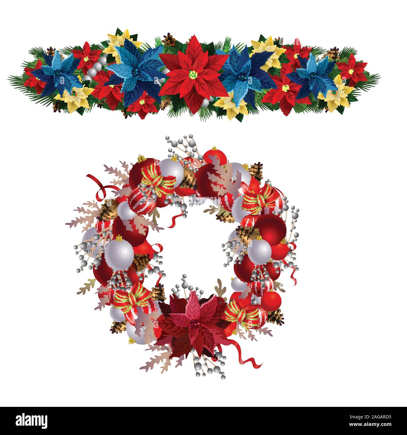 Christmas Decorations With Fir Tree Collection Isolated Stock Vector christmas-decorations-with-fir-tree-collection-isolated-stock-vector