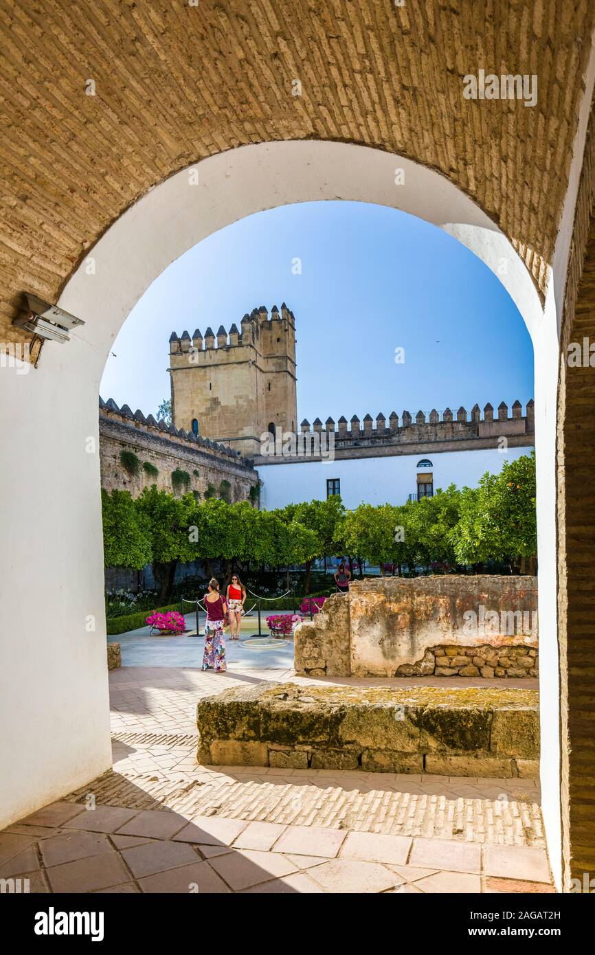 The Alcázar de los Reyes Cristianos  Cordoba in  the Andalusia region of Spain Stock Photo