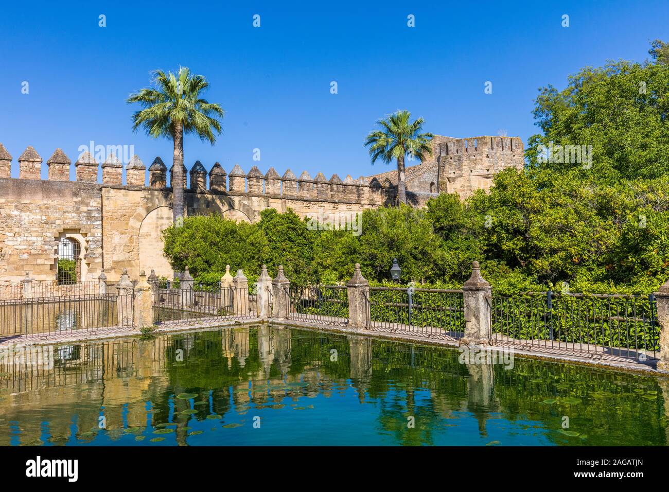 Gardens at The Alcázar de los Reyes Cristianos  Cordoba in  the Andalusia region of Spain Stock Photo
