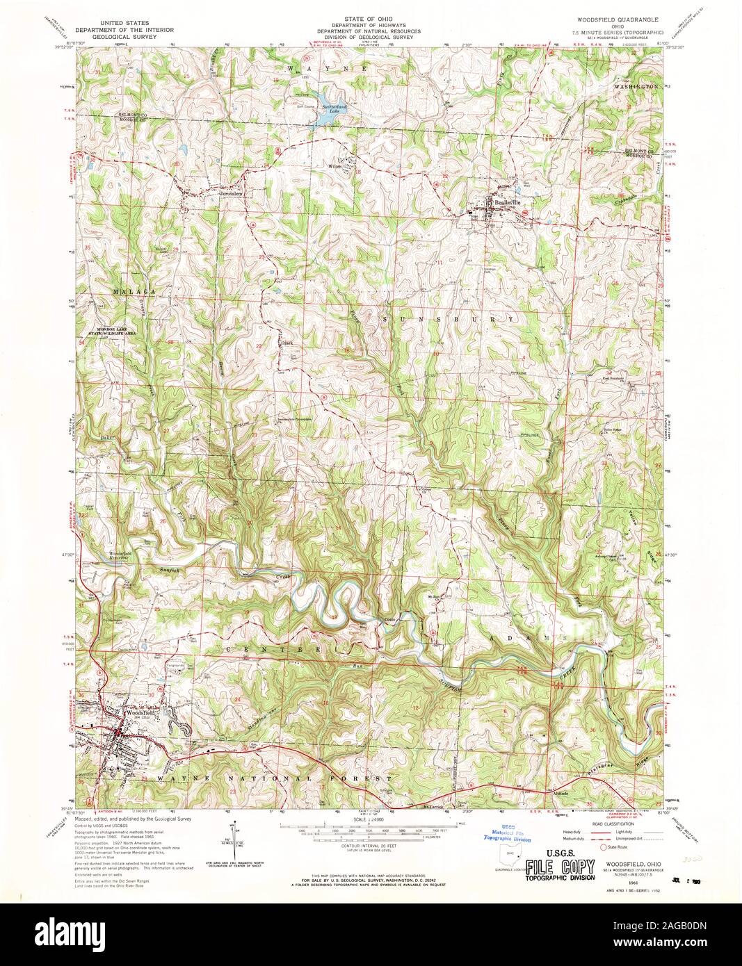 Woodsfield ohio map hires stock photography and images Alamy