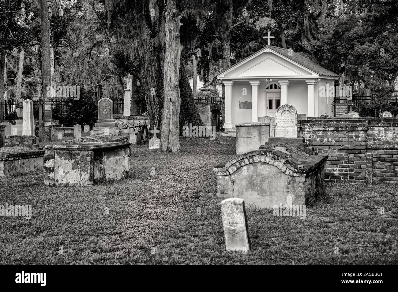 Tolomato Cemetery Stock Photo