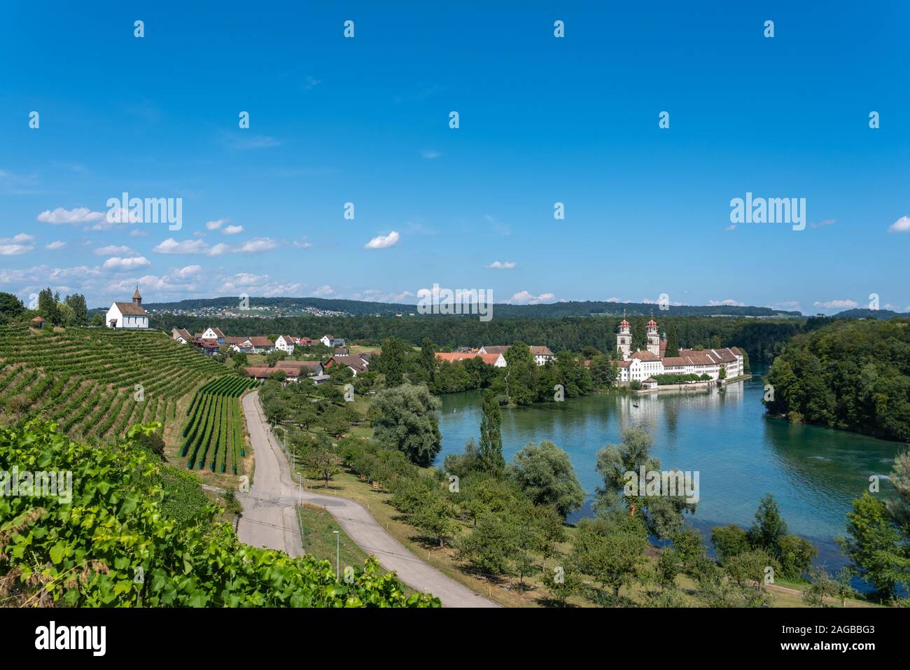 Switzerland rheinau benedictine monastery rhine hires stock