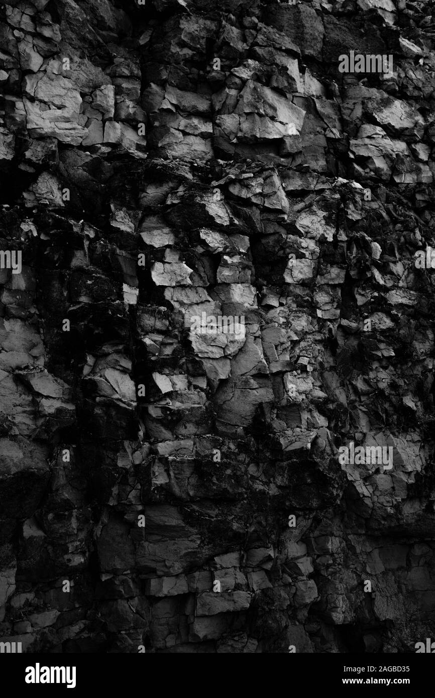 Greyscale Rocks Vertical shot white brick Black and White Stock Photos & Images - Alamy