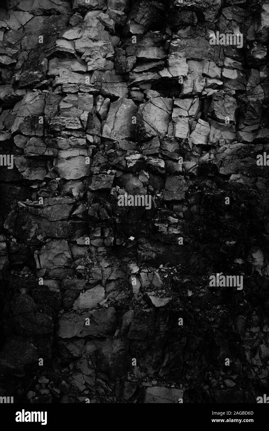 Greyscale Rocks Vertical shot white brick Black and White Stock Photos & Images - Alamy
