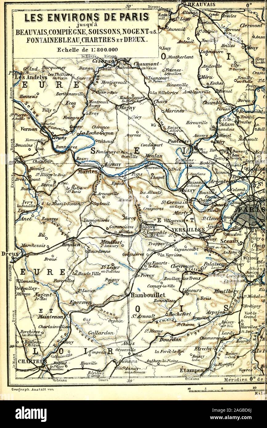 Paris and environs : with routes from London to Paris and ...