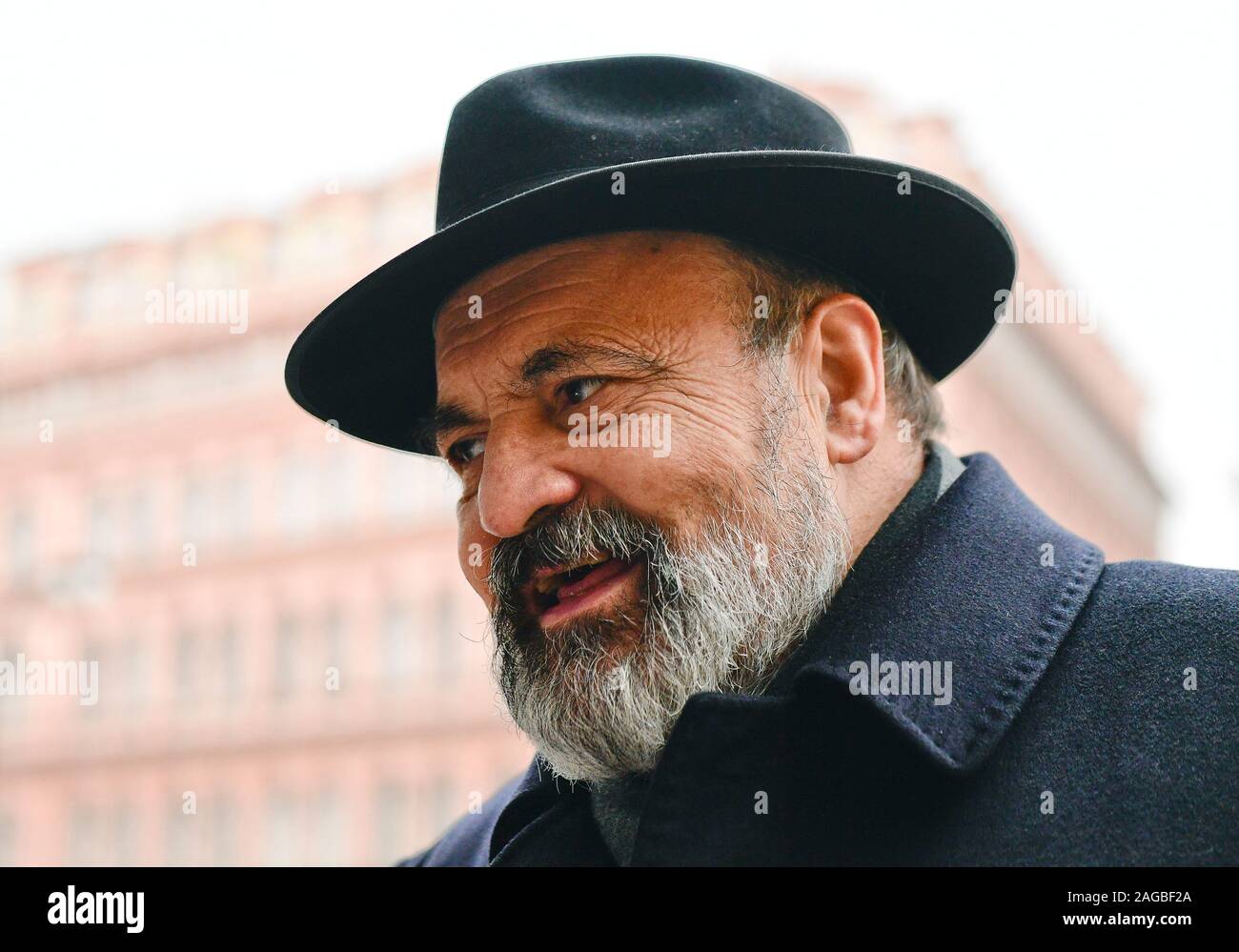 Prague, Czech Republic. 18th Dec, 2019. Czech theologist and Catholic  priest Tomas Halik attend a public meeting called "Candle for Vaclav Havel"  commemorating Vaclav Havel, the late Czech dissident, playwright and the
